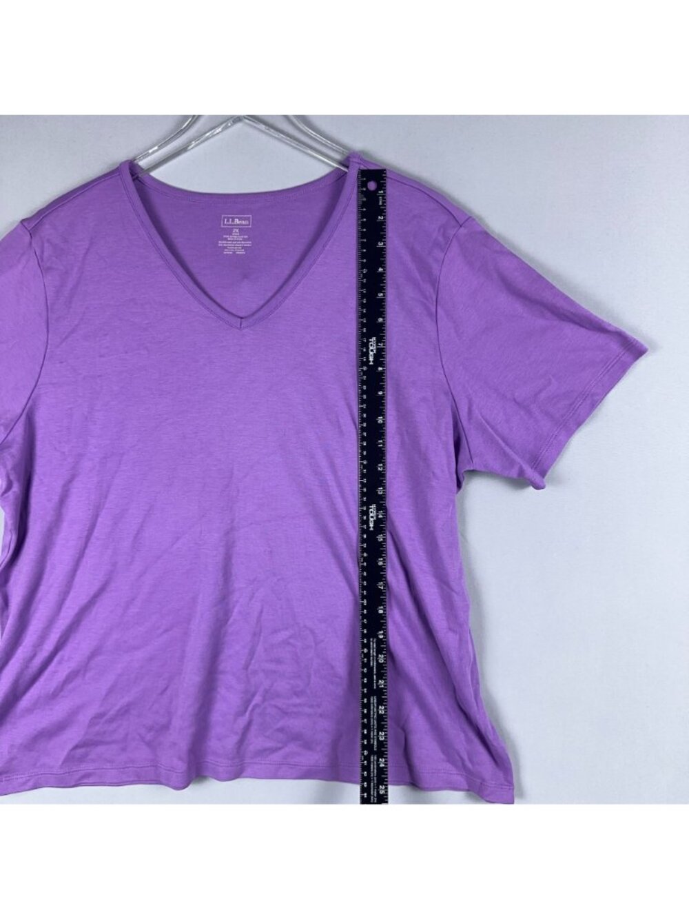 L.L. Bean T-Shirt Size 2X Purple V-Neck 100% Supima Cotton Short Sleeves - Picture 8 of 12